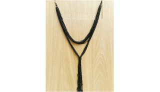 multiple strand beads black necklaces double wrist